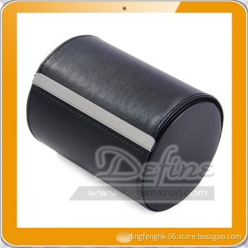 Black Leatherette Tie Case for Storage Travel and Gift Box